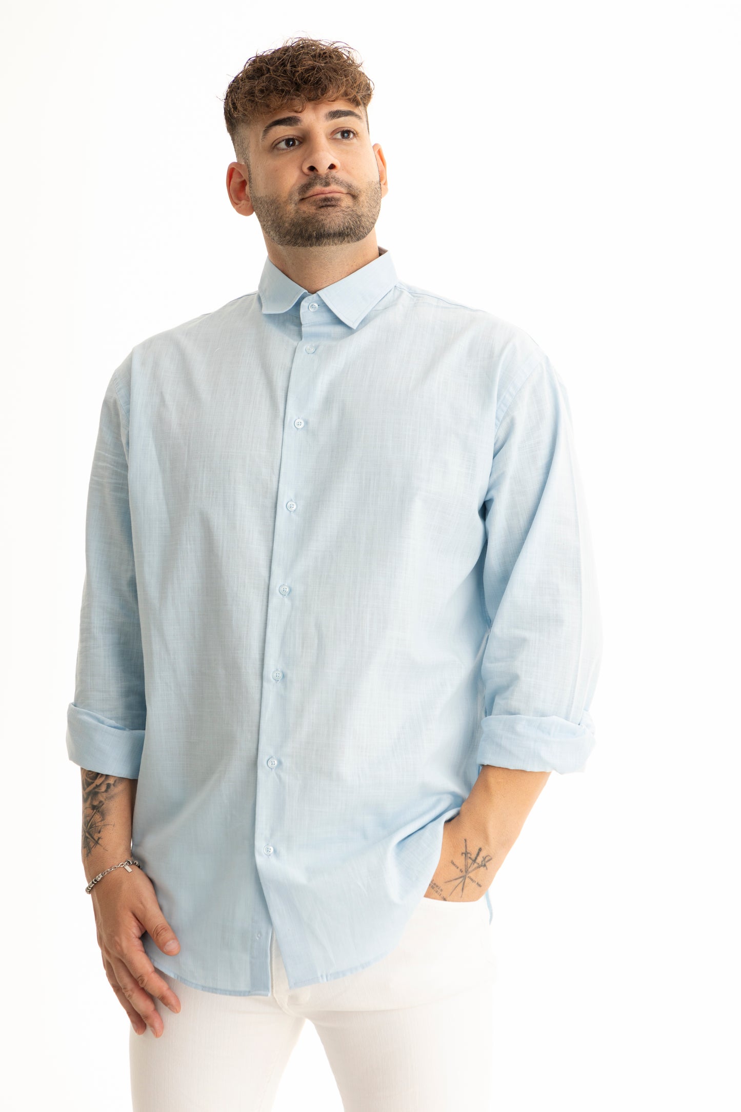 Herren Regular Fit Oversize Langarm Herrenhemden Freizeithemd Regular Businesshemd Partnerlook Familienoutfits