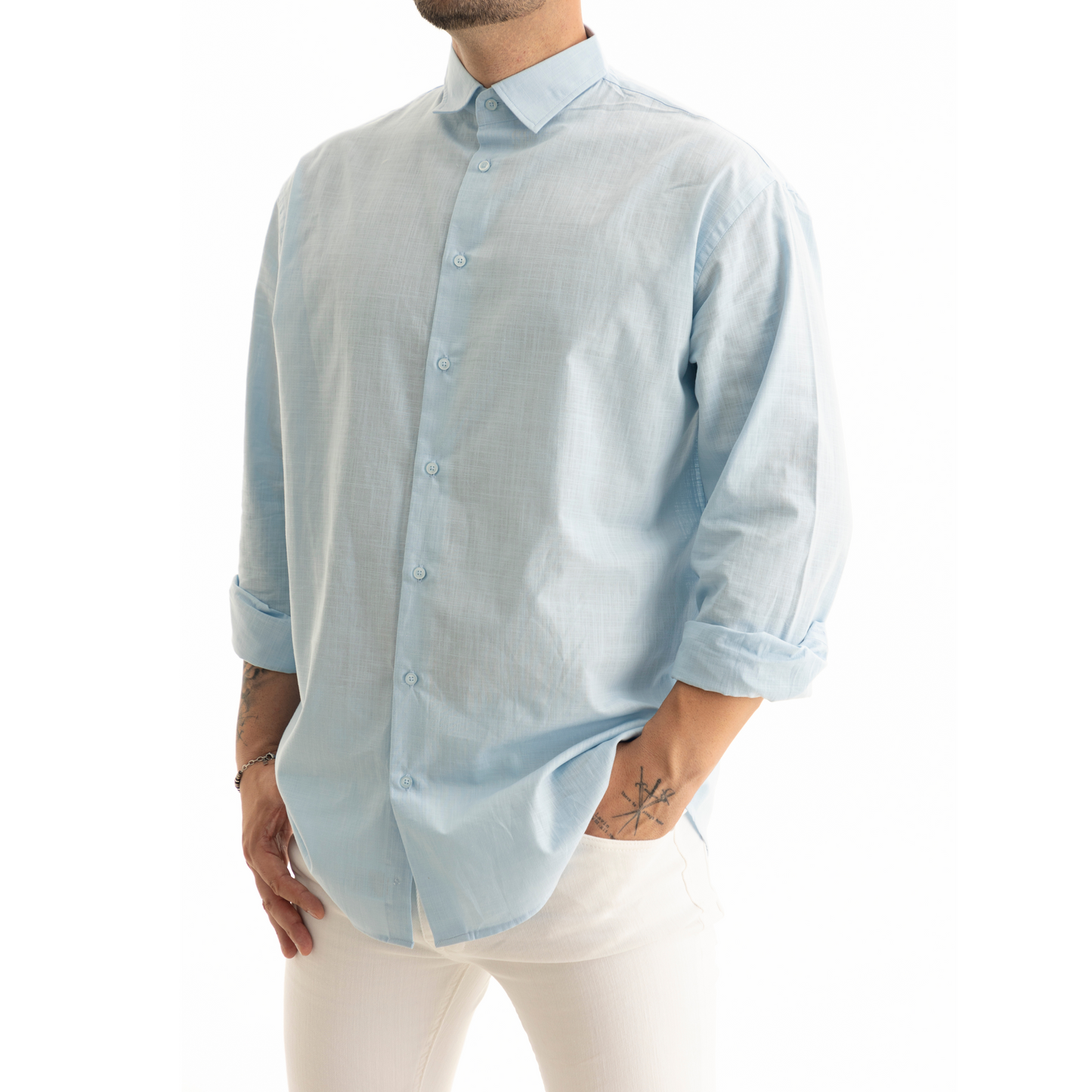 Herren Regular Fit Oversize Langarm Herrenhemden Freizeithemd Regular Businesshemd Partnerlook Familienoutfits