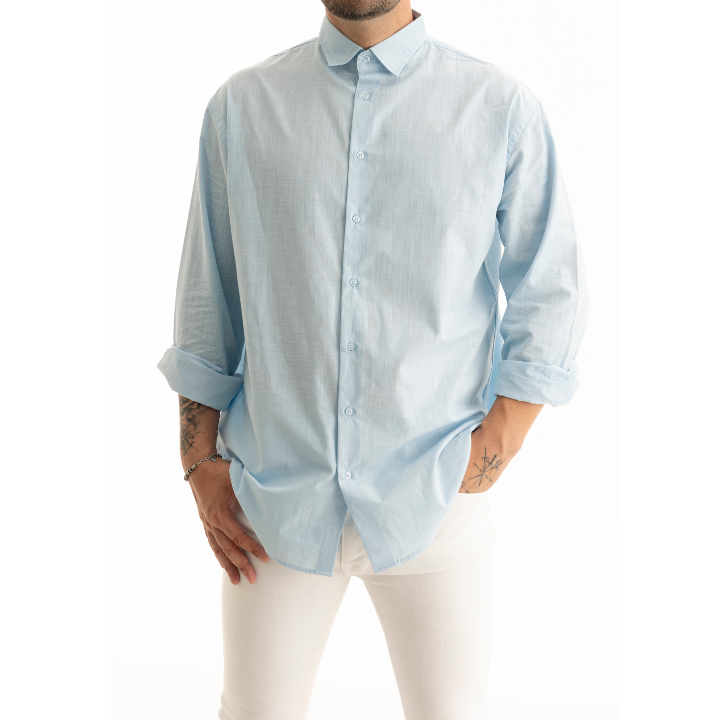 Herren Regular Fit Oversize Langarm Herrenhemden Freizeithemd Regular Businesshemd Partnerlook Familienoutfits