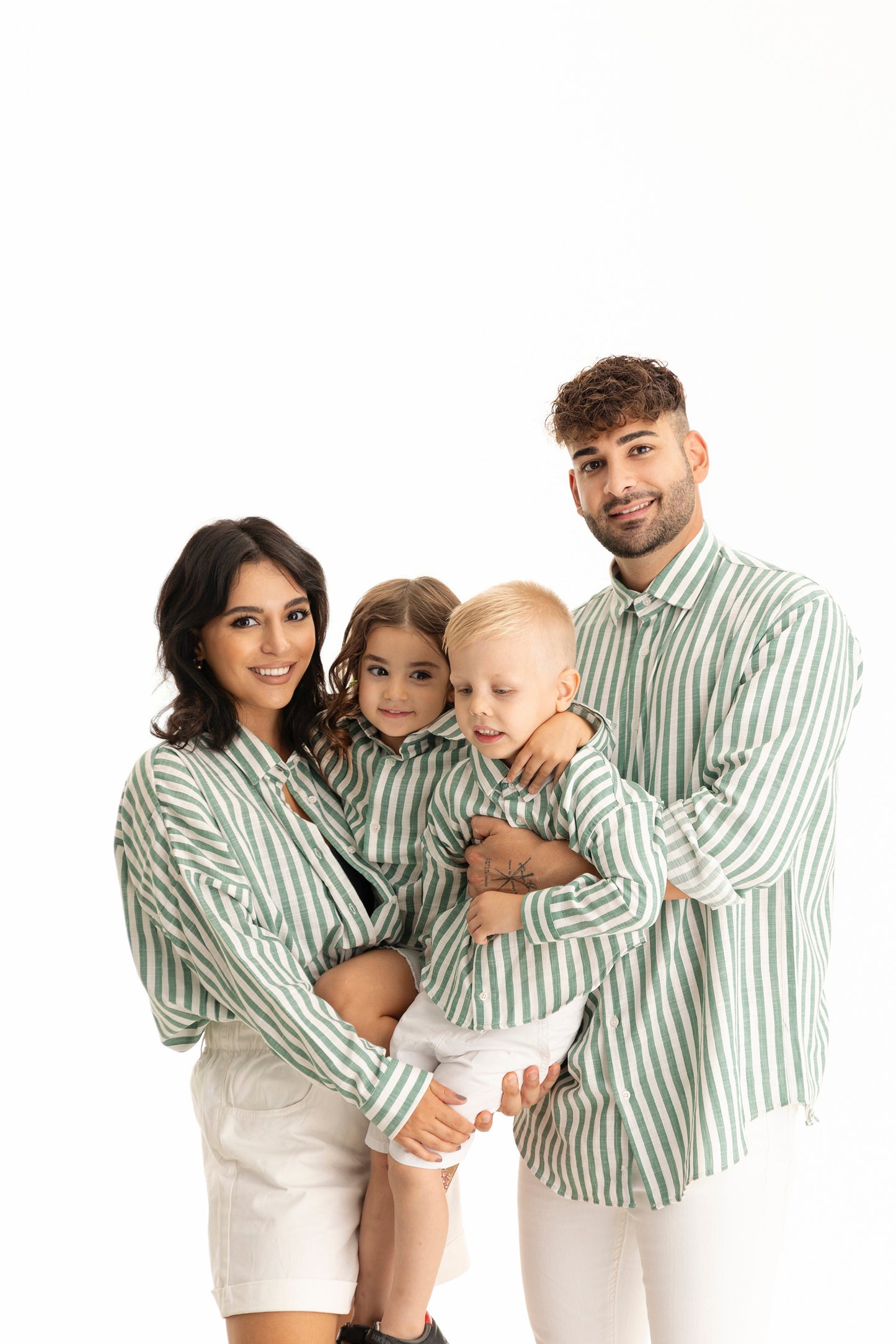 Damen Langarm Oberteile  Baumwolle Tunika Hemd Partnerlook Familienoutfit