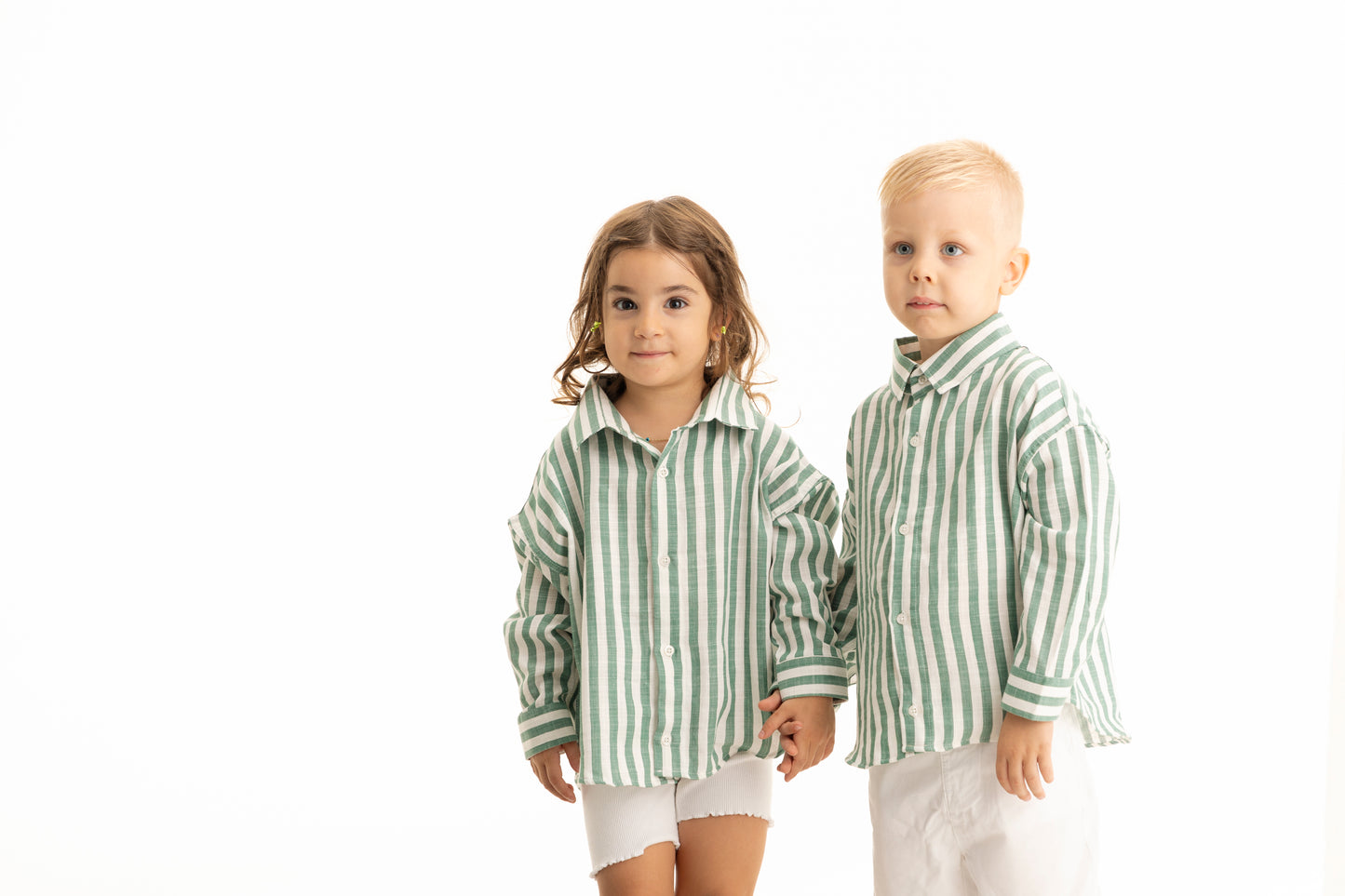 Mädchen Jungen unisex Bluse Hemden Langarm  Baumwolle Familienoutfit Partnerlook