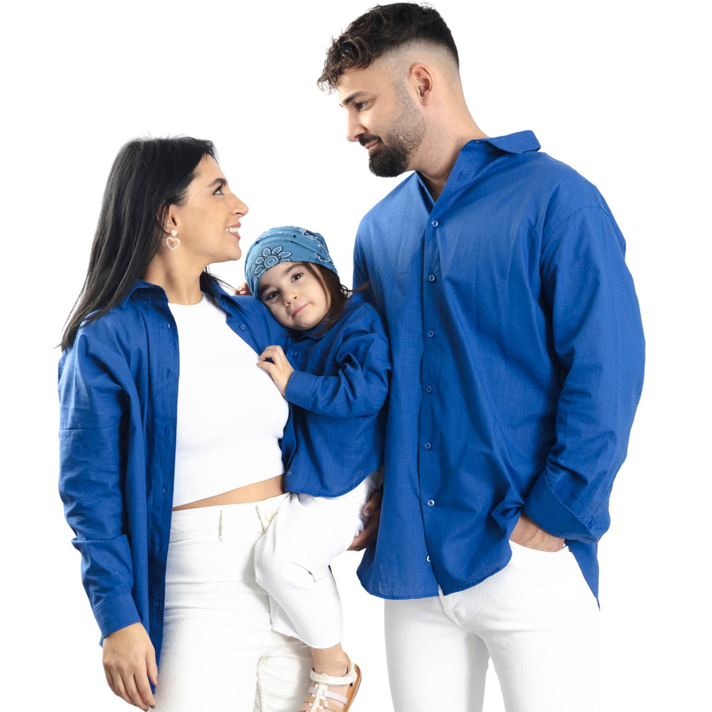 Mädchen Jungen unisex Bluse Hemden Langarm  Baumwolle Familienoutfit Partnerlook